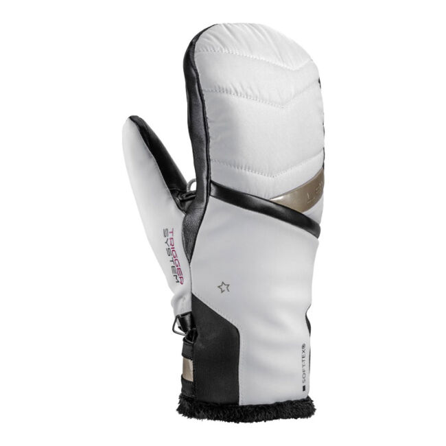 Rękawice narciarskie damskie Leki Snowfox 3D Women Mitten White Gold 2024