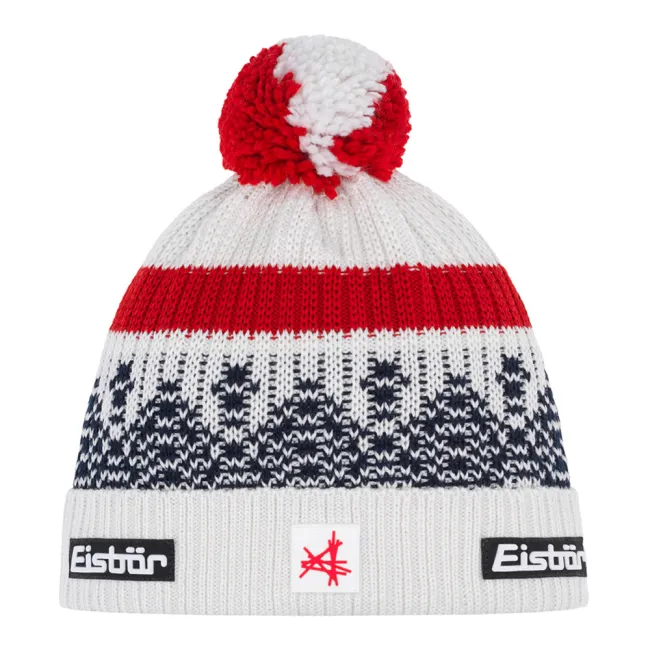Czapka narciarska Eisbar Norrak Pompon SA White Red 2026