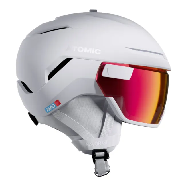 Kask narciarski Atomic Savor GT Amid Visor Photo White Heather / Red z fotochromem 2027