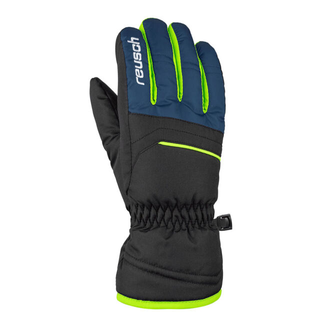 Rękawice narciarskie dziecięce Reusch Alan Junior Black Navy Neon Green 2024