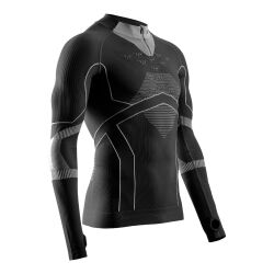 Bluza męska termoaktywna termiczna X- Bionic Energy Accumulator Light Shirt LS 1/2 Zip Black Light Grey 2025