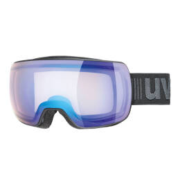 Gogle narciarskie Uvex Compact V Black Mat Mirror Blue Variomatic z fotochromem 2022