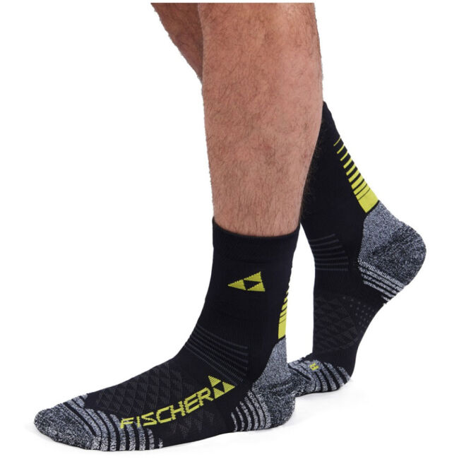 Skarpety biegowe Fischer XC Socks Short Black Yellow 2025