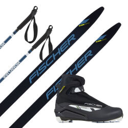 Zestaw biegowy Fischer Fibre Crown 2024 + Buty Fischer XC Comfort Pro 2025 + Kije Salomon Escape Alu