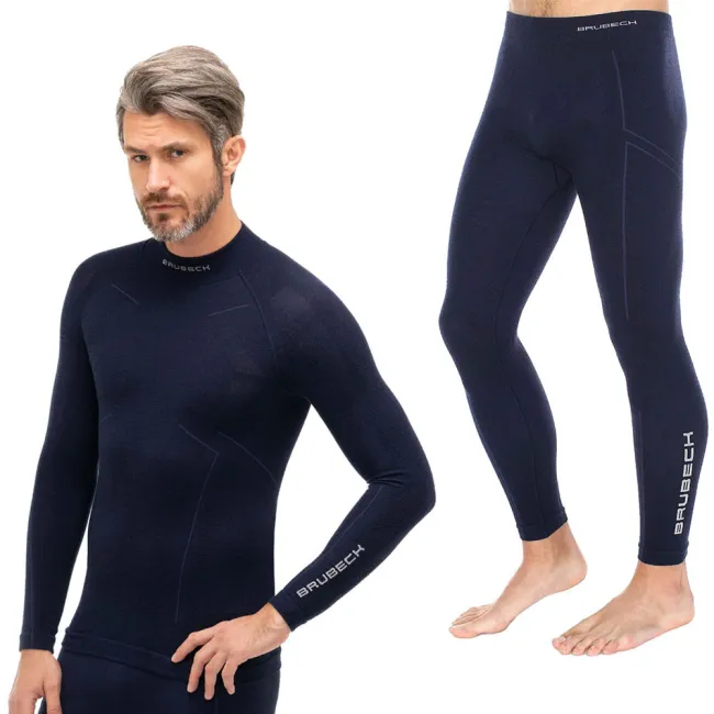 Komplet męski bielizna termoaktywna Brubeck Extreme Wool Merino Navy 2026
