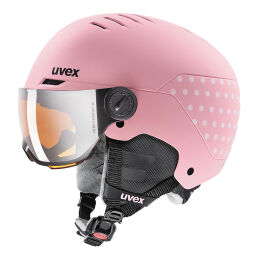 Kask narciarski dziecięcy Uvex Rocket Jr Visor Pink Mat S2 2023