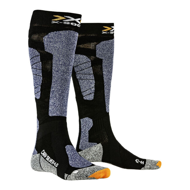 Skarpety narciarskie X-Socks Carve Silver 4.0 Black Blue Melange 2024