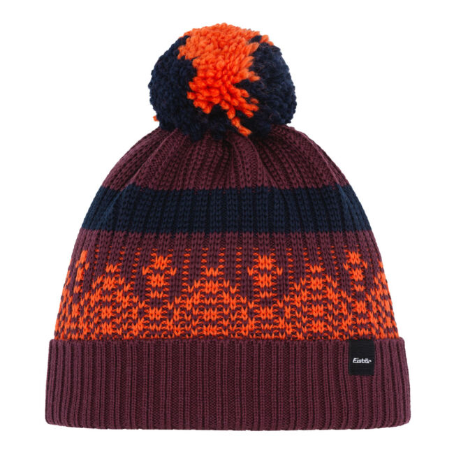 Czapka narciarska Eisbar Norrak Pompon Burgund Orange Night 2025