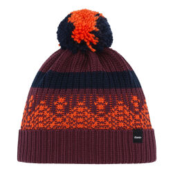 Czapka narciarska Eisbar Norrak Pompon Burgund Orange Night 2025