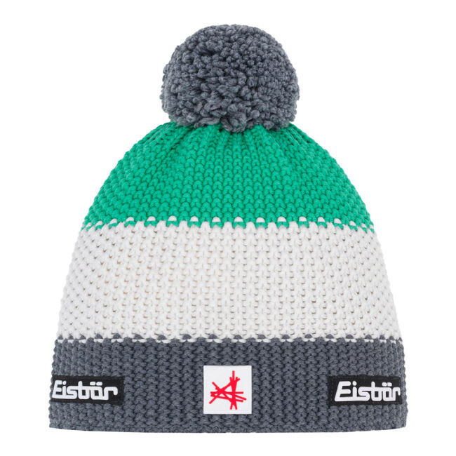 Czapka dziecięca Eisbar Star Pompon SA Kids Anthracite White Green 2026