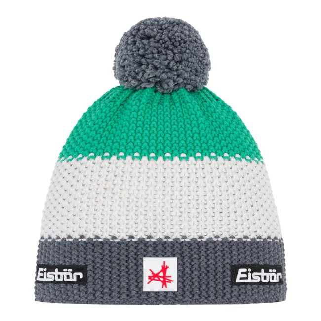 Czapka dziecięca Eisbar Star Pompon SA Kids Anthracite White Green 2026