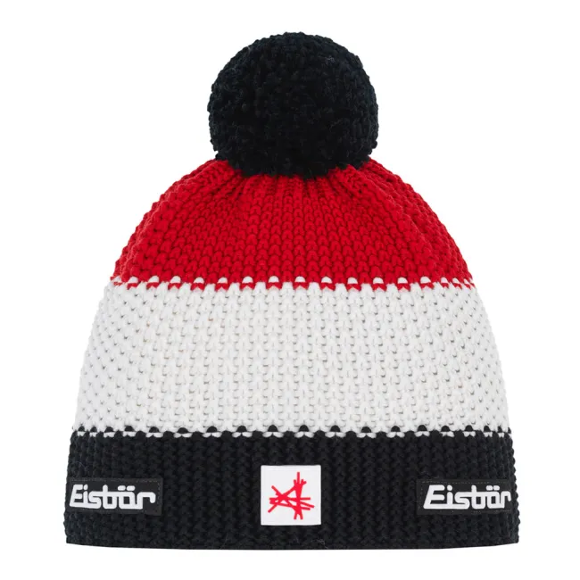 Czapka narciarska Eisbar Star Pompon SA Black White Red 2026
