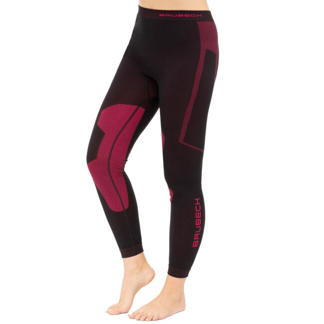 Getry legginsy damskie termoaktywne Brubeck Dry Black Fuchsia