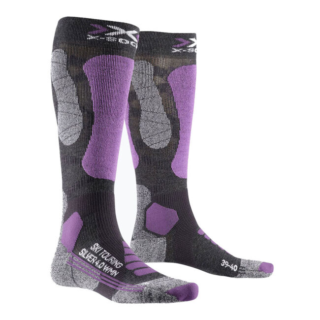 Skarpety narciarskie damskie X-Socks Ski Touring Silver 4.0 Anthracite Melange Magnolia 2024