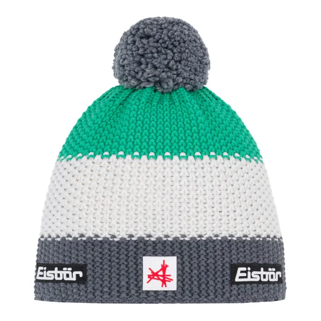 Czapka narciarska Eisbar Star Pompon SA Anthracite White Green 2026