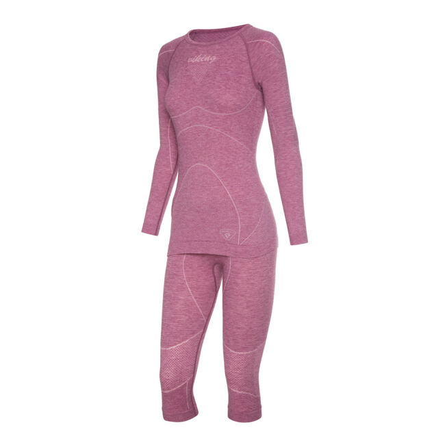 Komplet bielizna damska termoaktywna z wełną merino Viking Prima Pro Primaloft 3/4 Leg Set Pink