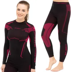 Komplet damski bielizna termoaktywna Brubeck Dry Black Fuchsia 2026