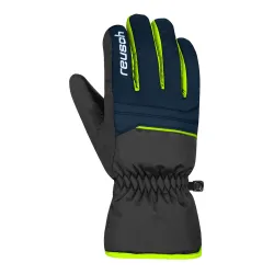 Rękawice narciarskie dziecięce Reusch Alan Junior Black Navy Neon Green