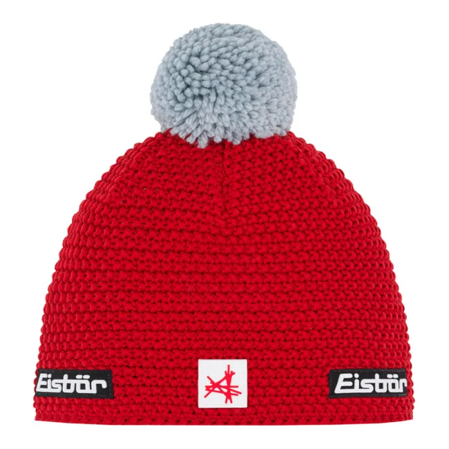 Czapka narciarska Eisbar Jamie Pompon SA Red Grey 2026