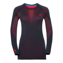 Bielizna bluza damska termoaktywna Odlo Performance Warm Black Red 2022