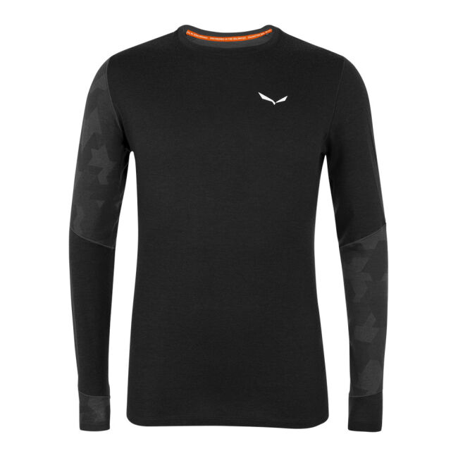 Bluza techniczna Salewa Cristallo Warm Alpine Merino Tee Responsive LS Black Out 2026