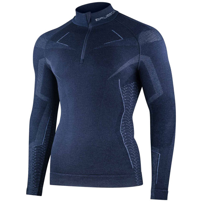 Bluza męska termoaktywna termiczna Brubeck Extreme Merino Zip Navy 2025