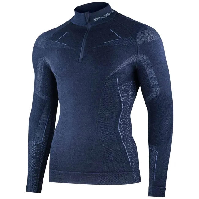 Bluza męska termoaktywna termiczna Brubeck Extreme Merino Zip Navy 2026