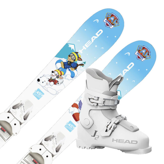 Zestaw zjazdowy dziecięcy Head Paw Patrol JRS +  Head J2 White Grey JR 2025