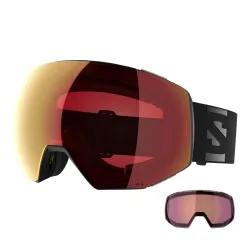 Gogle narciarskie snowboardowe Salomon Radium Prime Sigma Photo Black / Poppy Red z fotochromem + dodatkowa szyba S1 2027