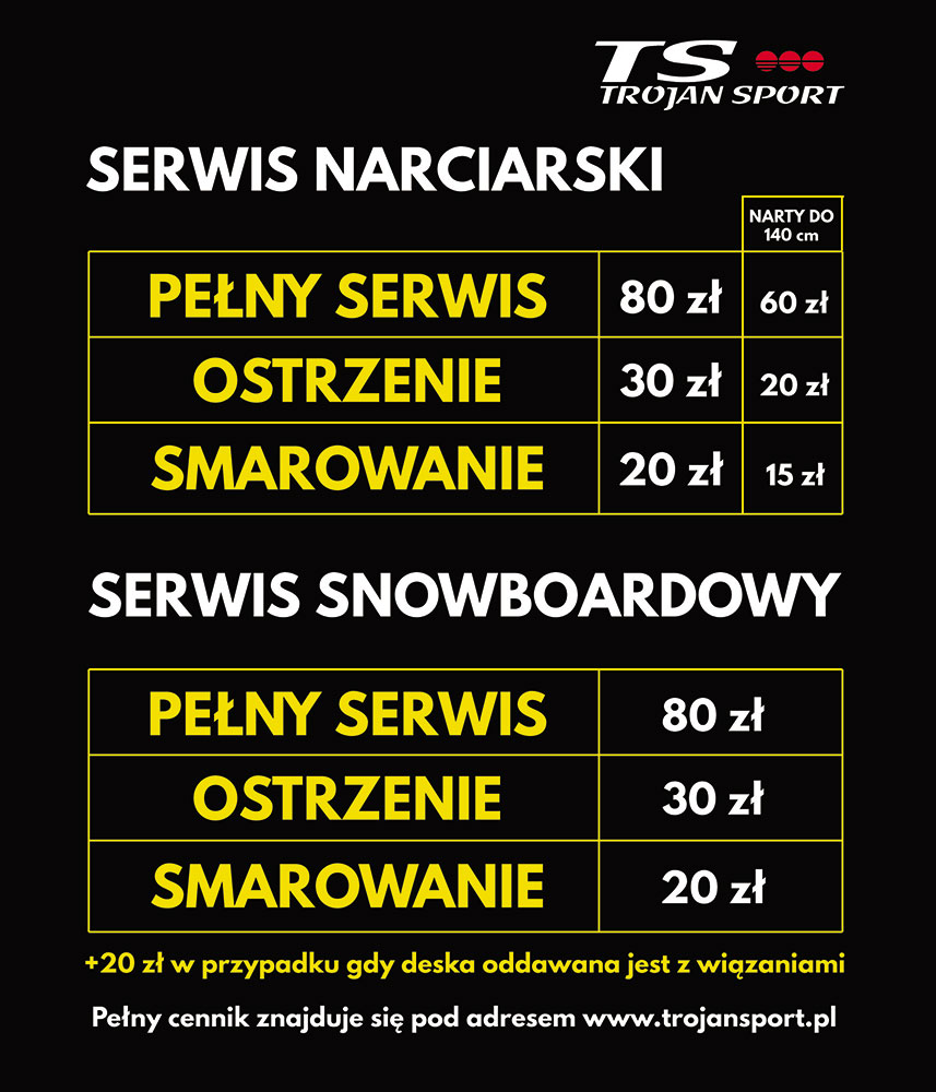 serwis narciarski cennik serwis narciarski cennik
